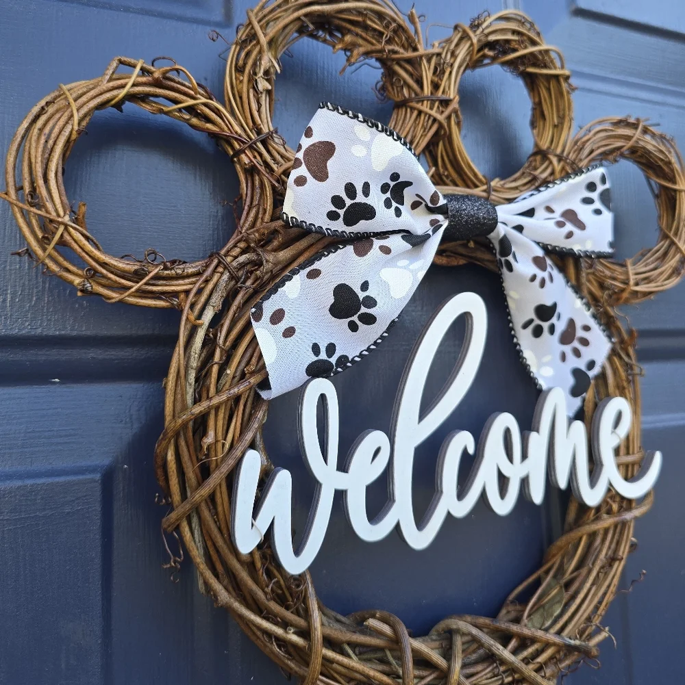 Mini Welcome Paw Wreath 🐾
